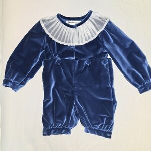 Strasburg Lace Royal Blue Baby Boy's Winter Christening/Special Ocassion Outfit
